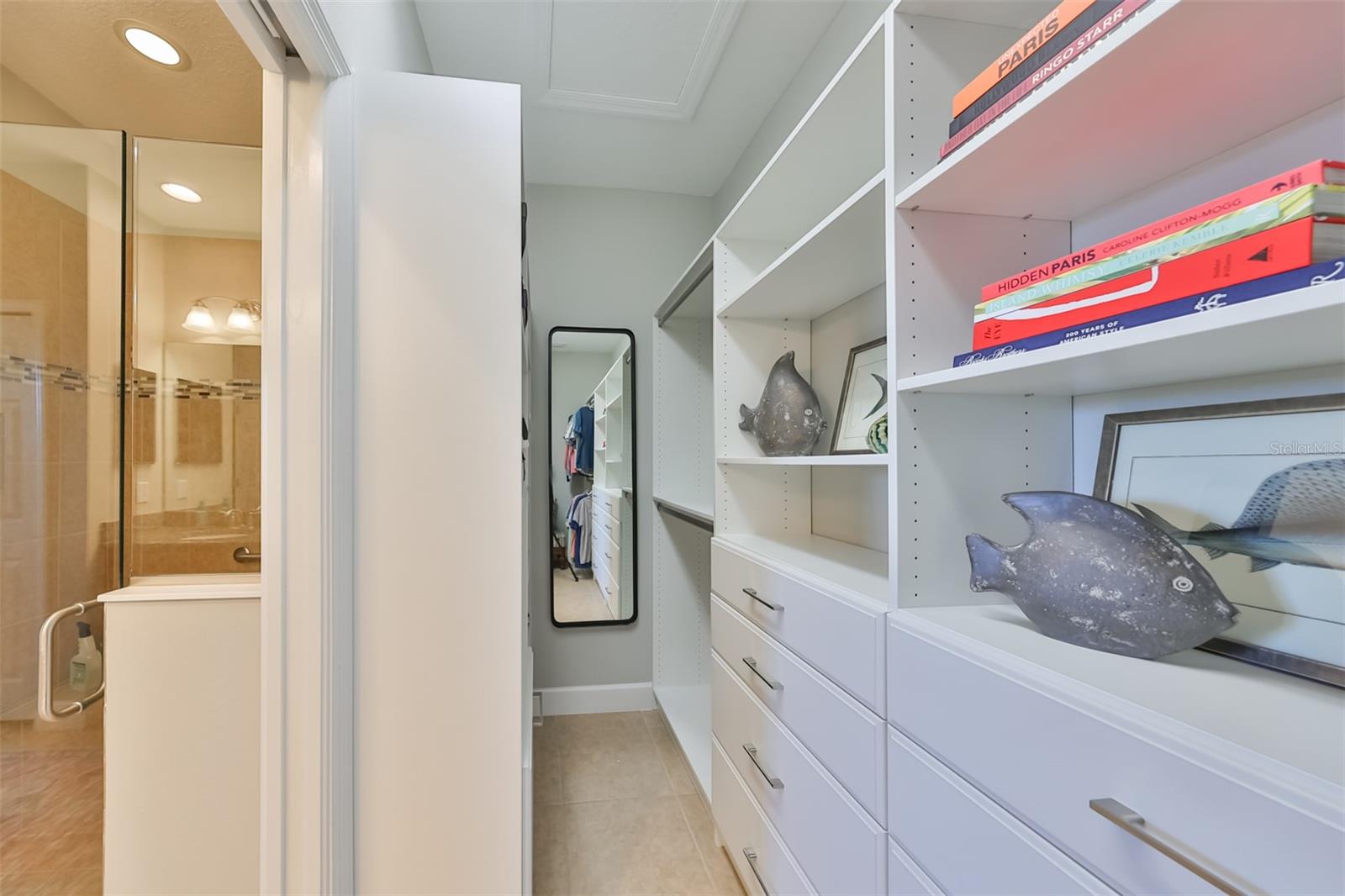 The owner's suite has a walk in California style closet organization system.