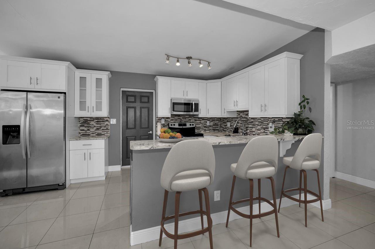 Bar to Kitchen/Virtually Staged