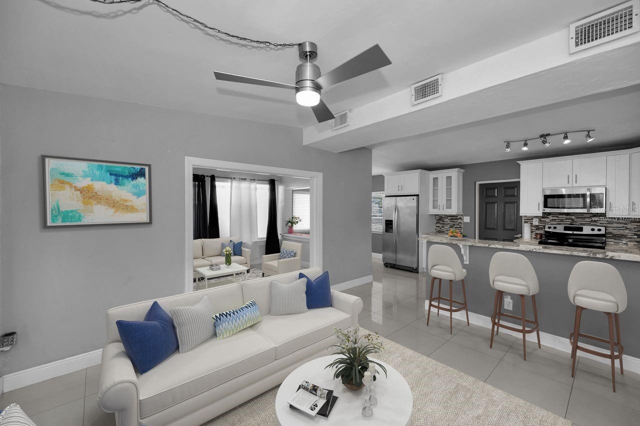 Open Floor Plan Virtually Staged