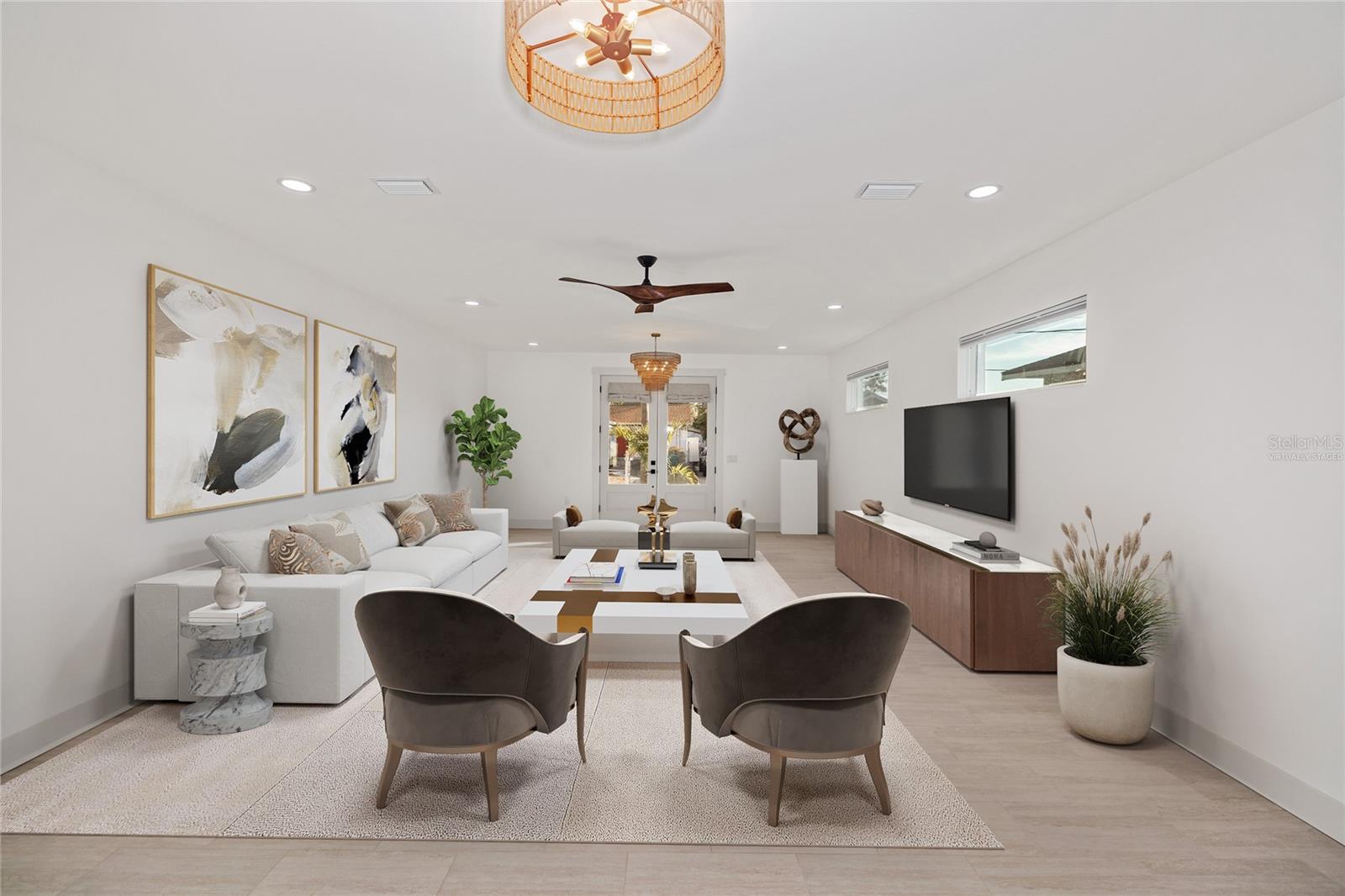 VIRTUALLY STAGED FOYER/LIVING ROOM