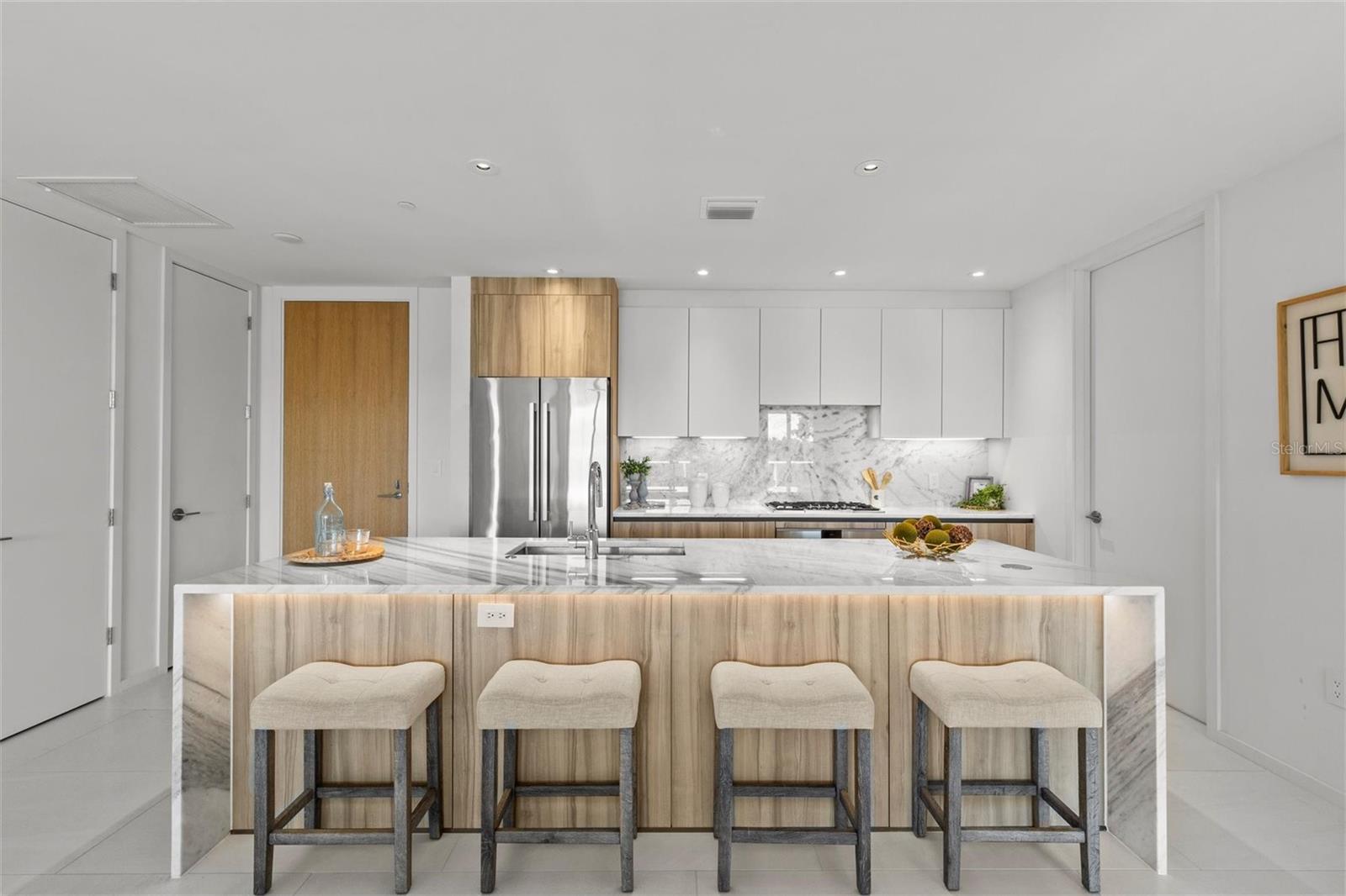 Island w/ Waterfall Edges and Bar