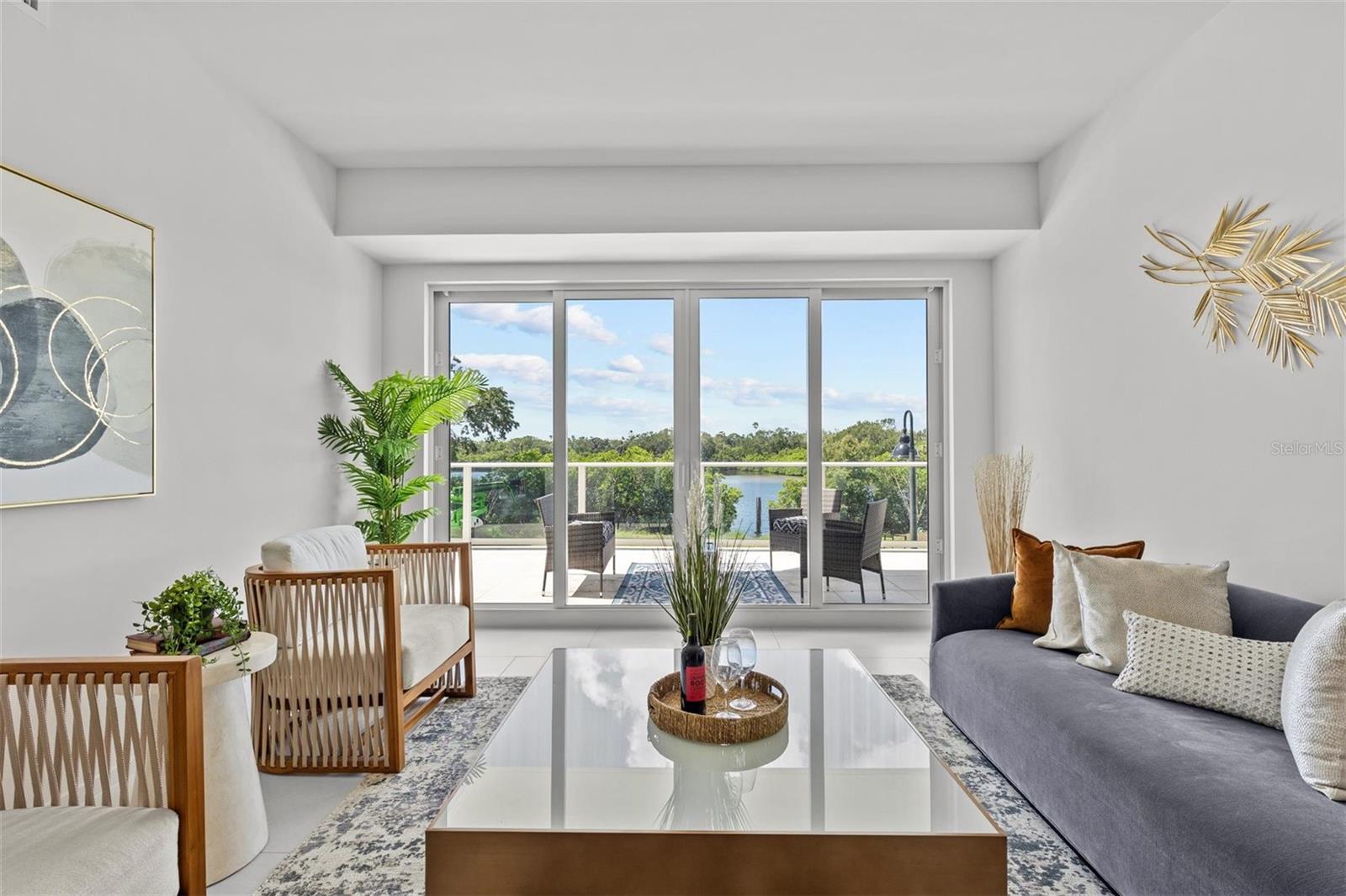 Unit 112 - South Facing Water vistas from Living Room