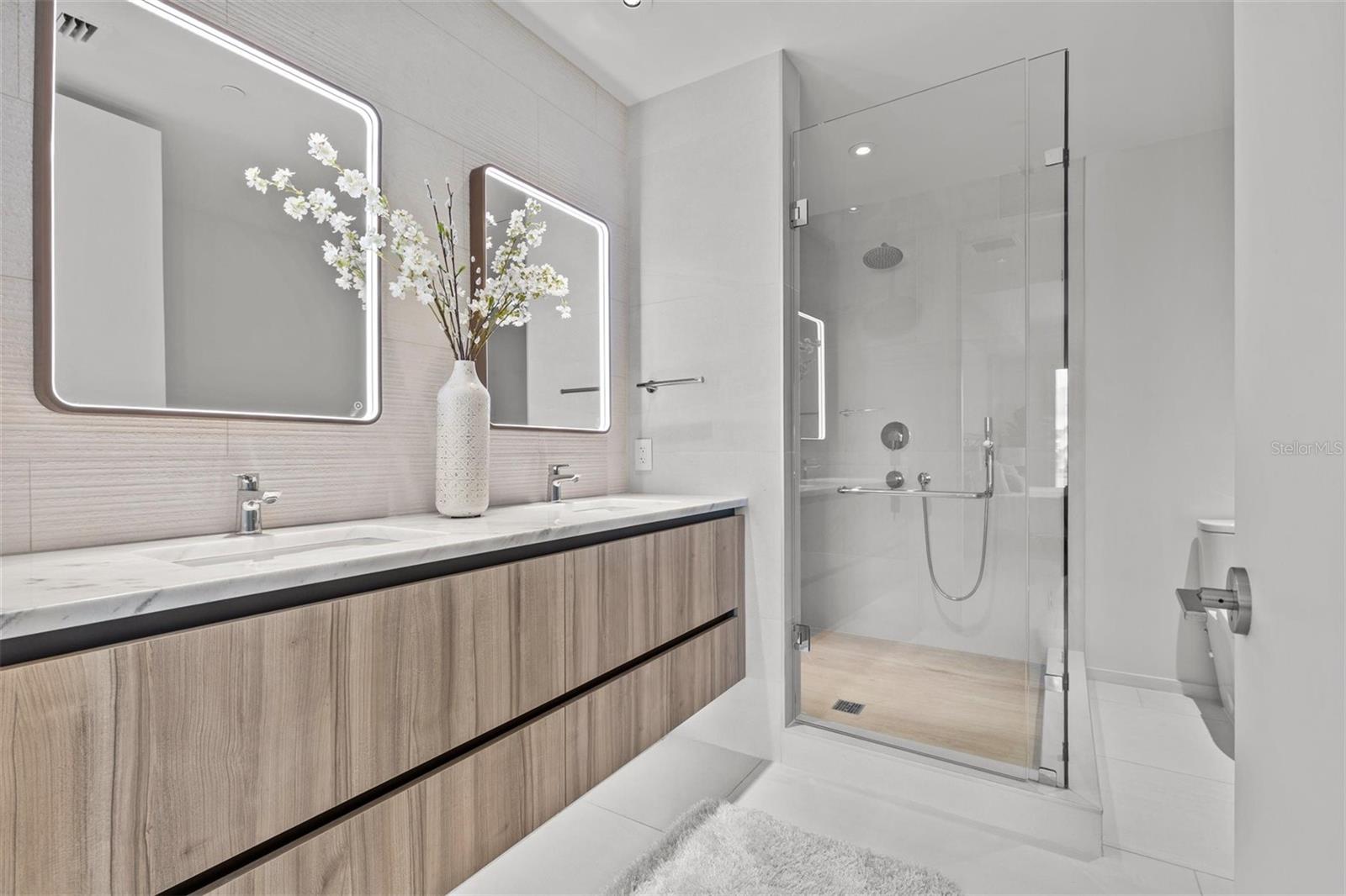 Spacious Frameless Glass Shower