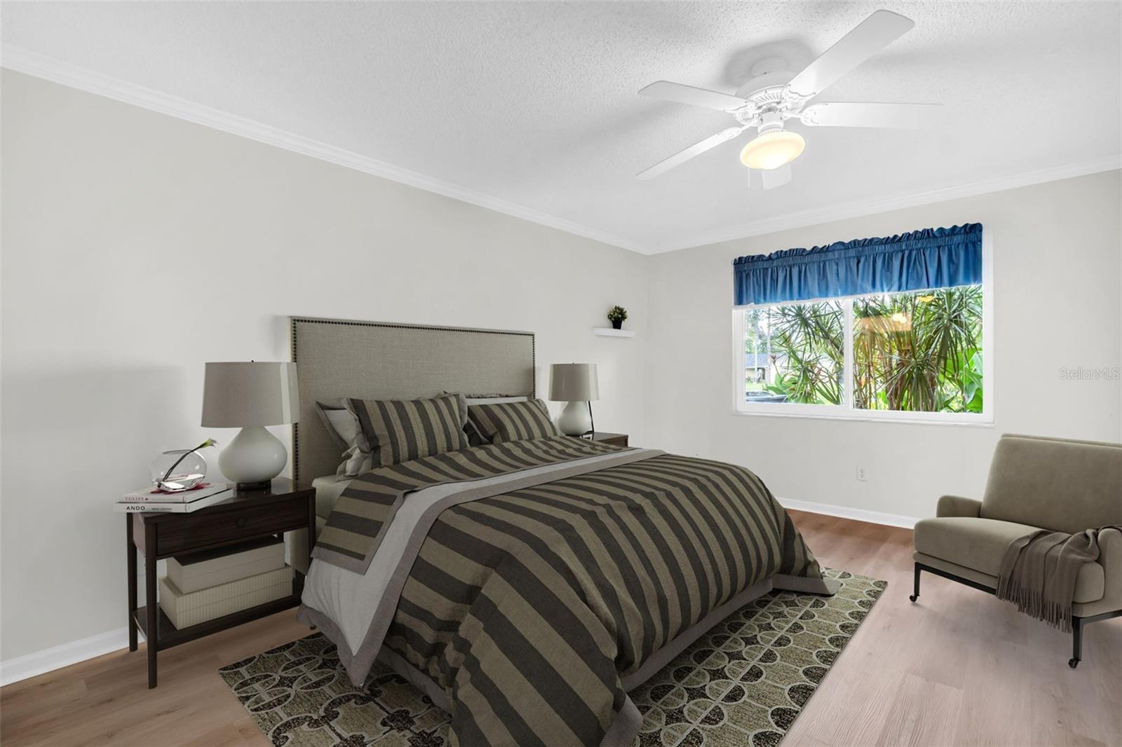 Master oasis privately located at the rear of home with stunning green & water views~