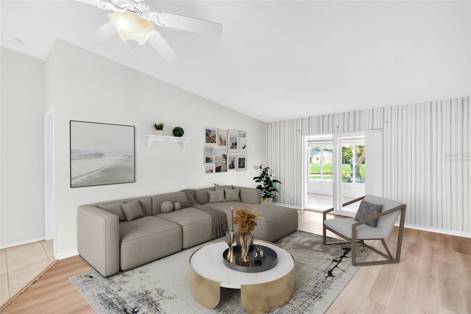 Virtually Staged - BRAND new luxury vinyl flooring & soaring vaulted ceilings~