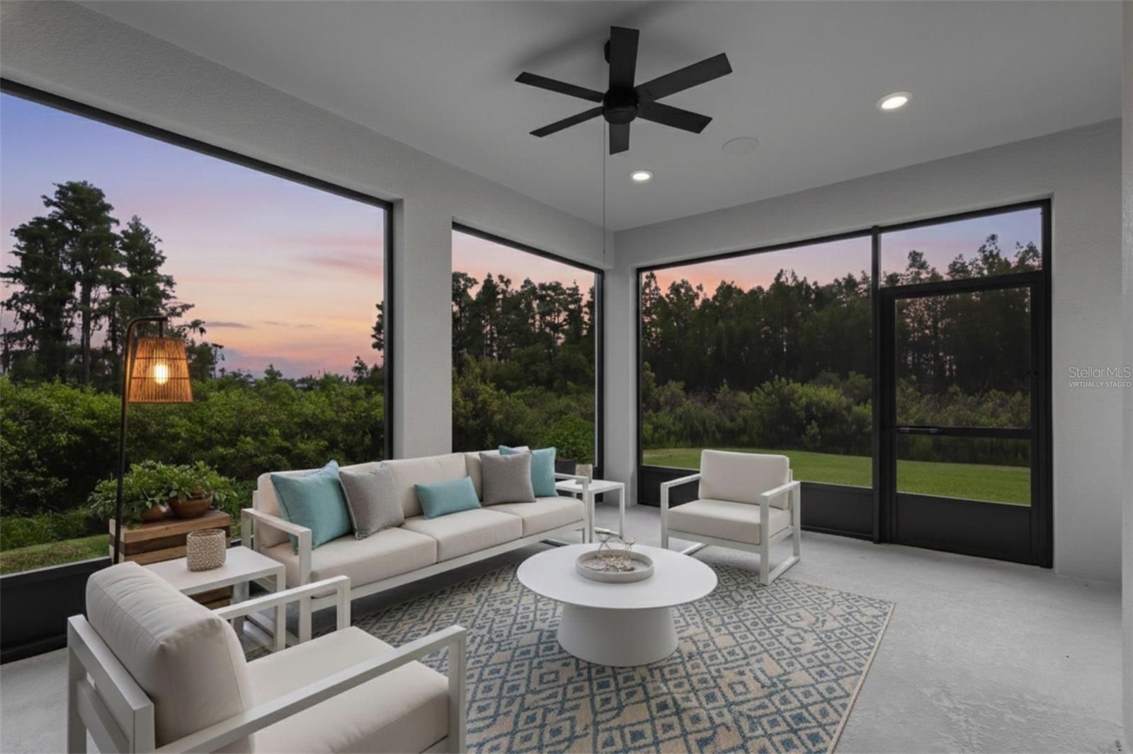 Virtually staged lanai - fully screened in with unbelievable views