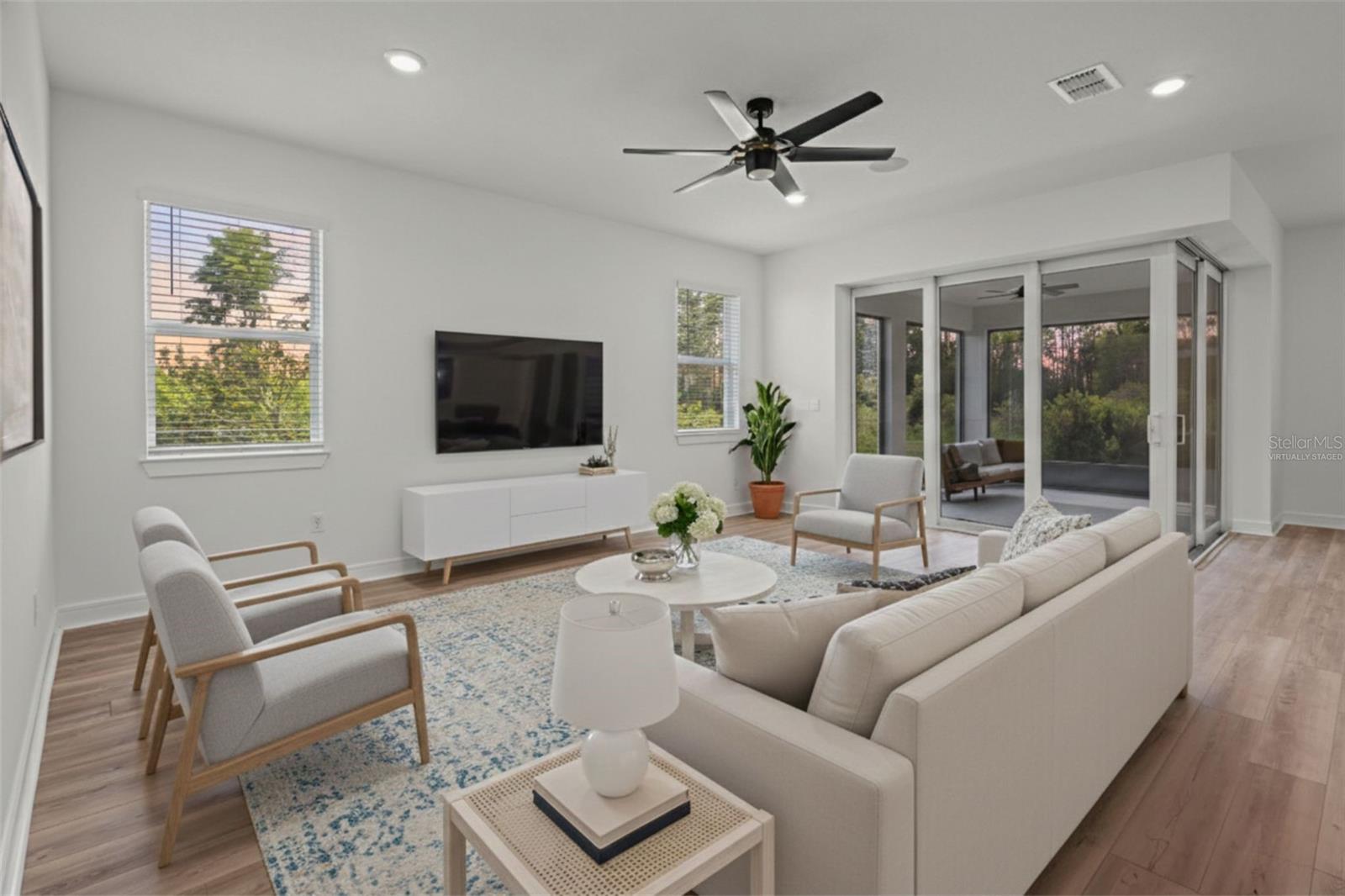 Virtually staged living room