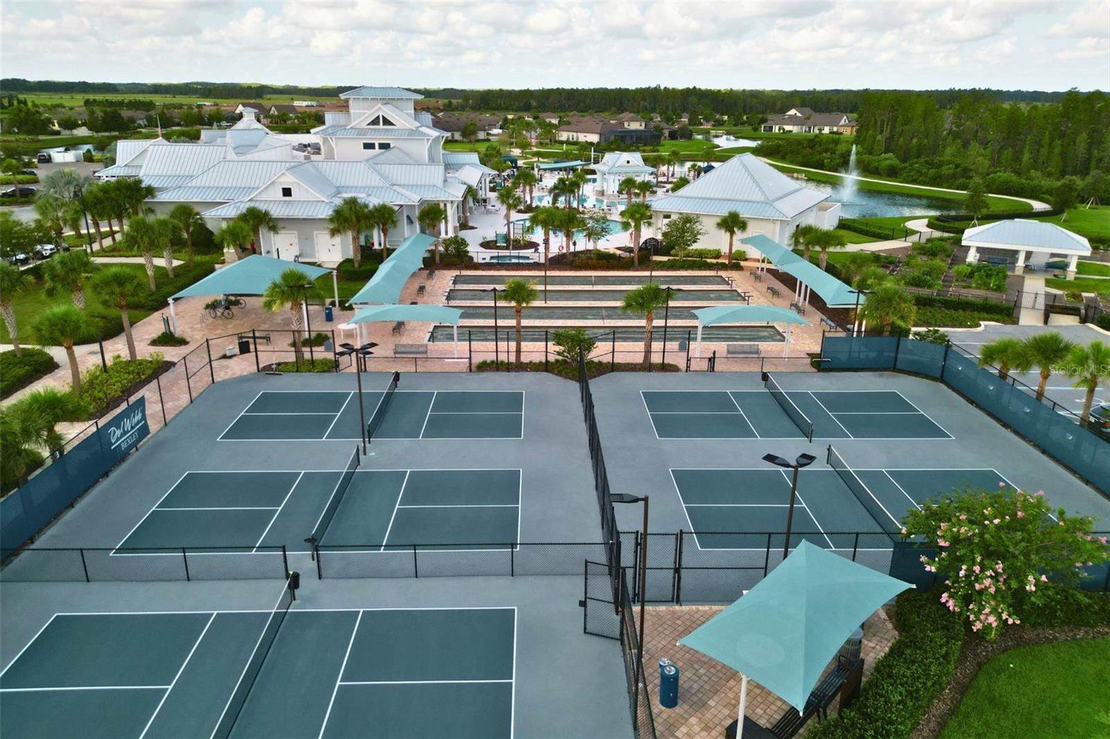 Pickleball and tennis courts for active living.