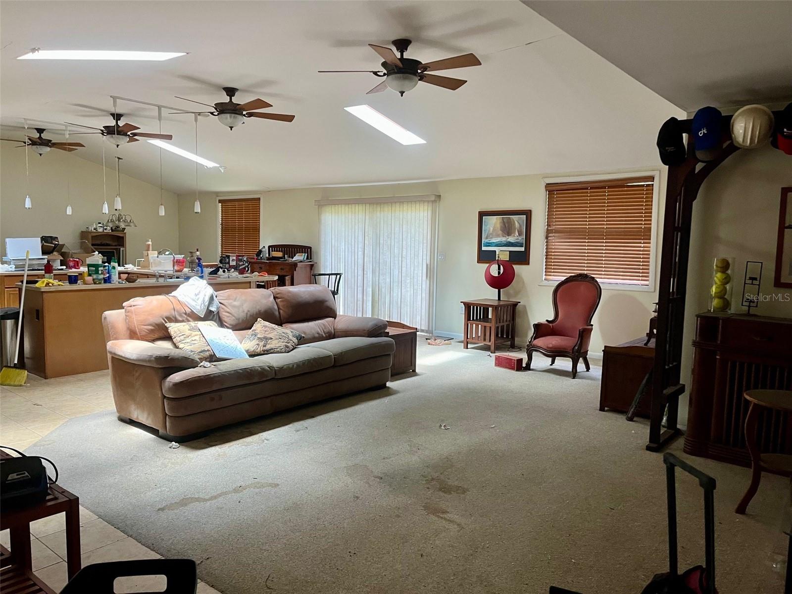 Vaulted ceilings, skylights, and open floorpan