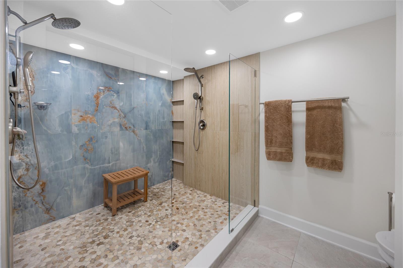 Large Shower with two heads at 17940 Gulf Blvd, #17C, Redington Shores, FL 33708