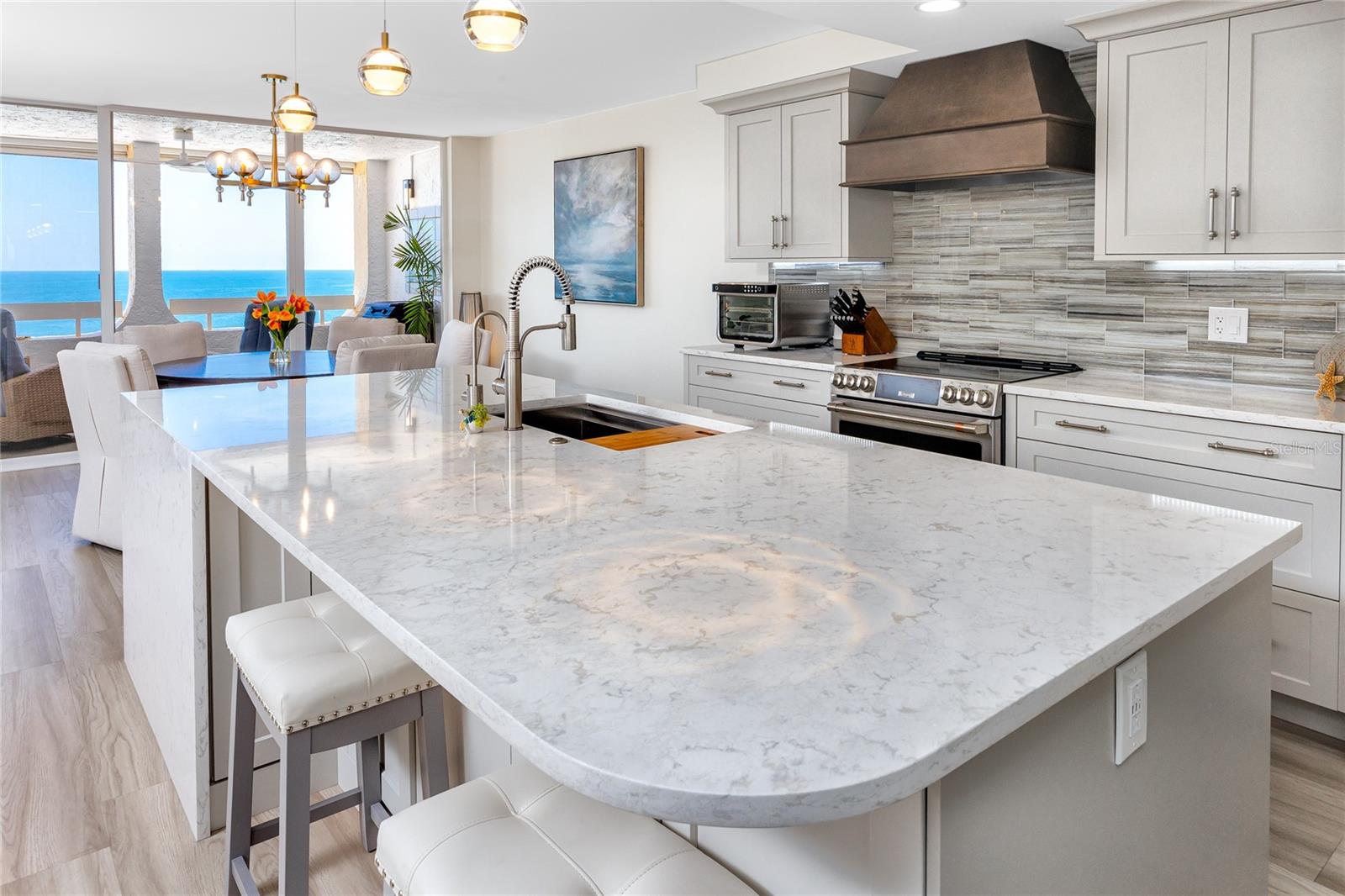 Kitchen with large island at 17940 Gulf Blvd, #17C, Redington Shores, FL 33708