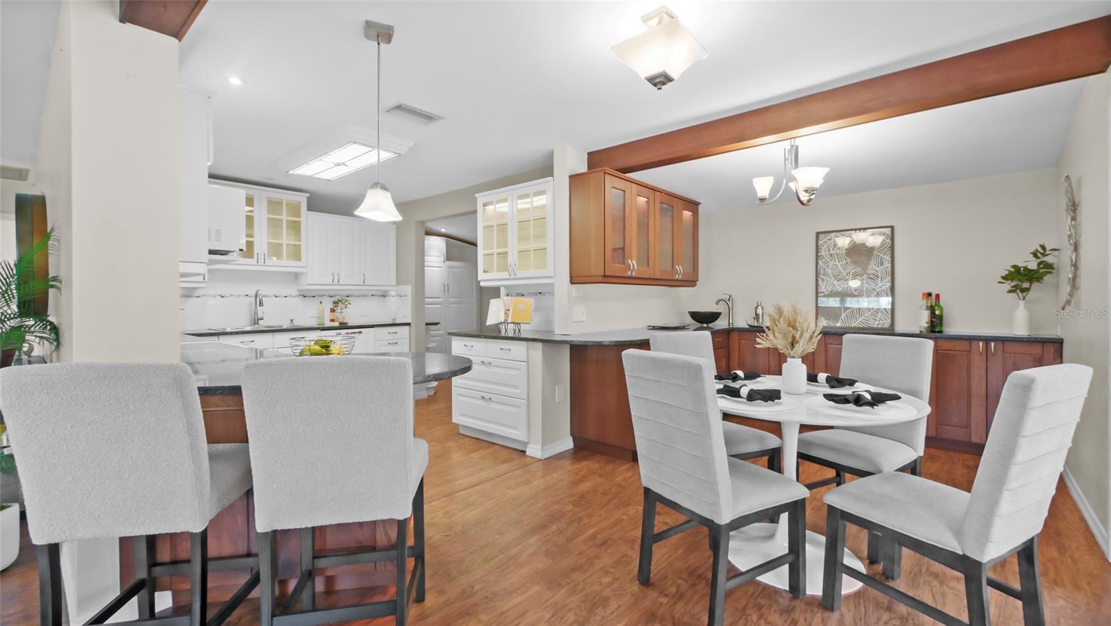 Open concept dining and kitchen for entertaining