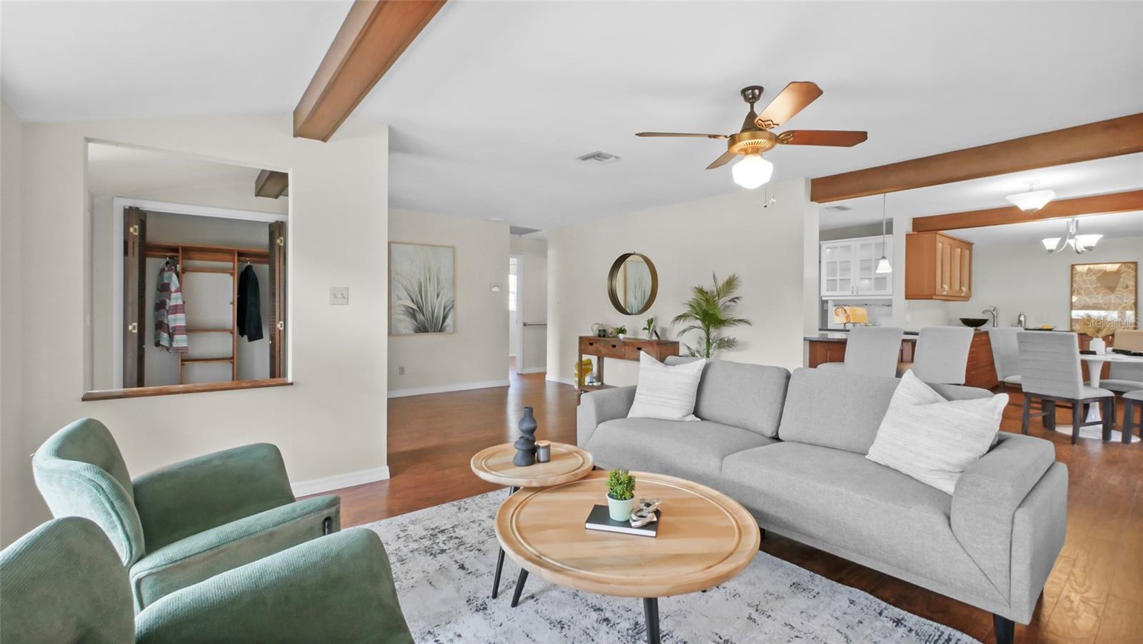 Spacious living room with open concept