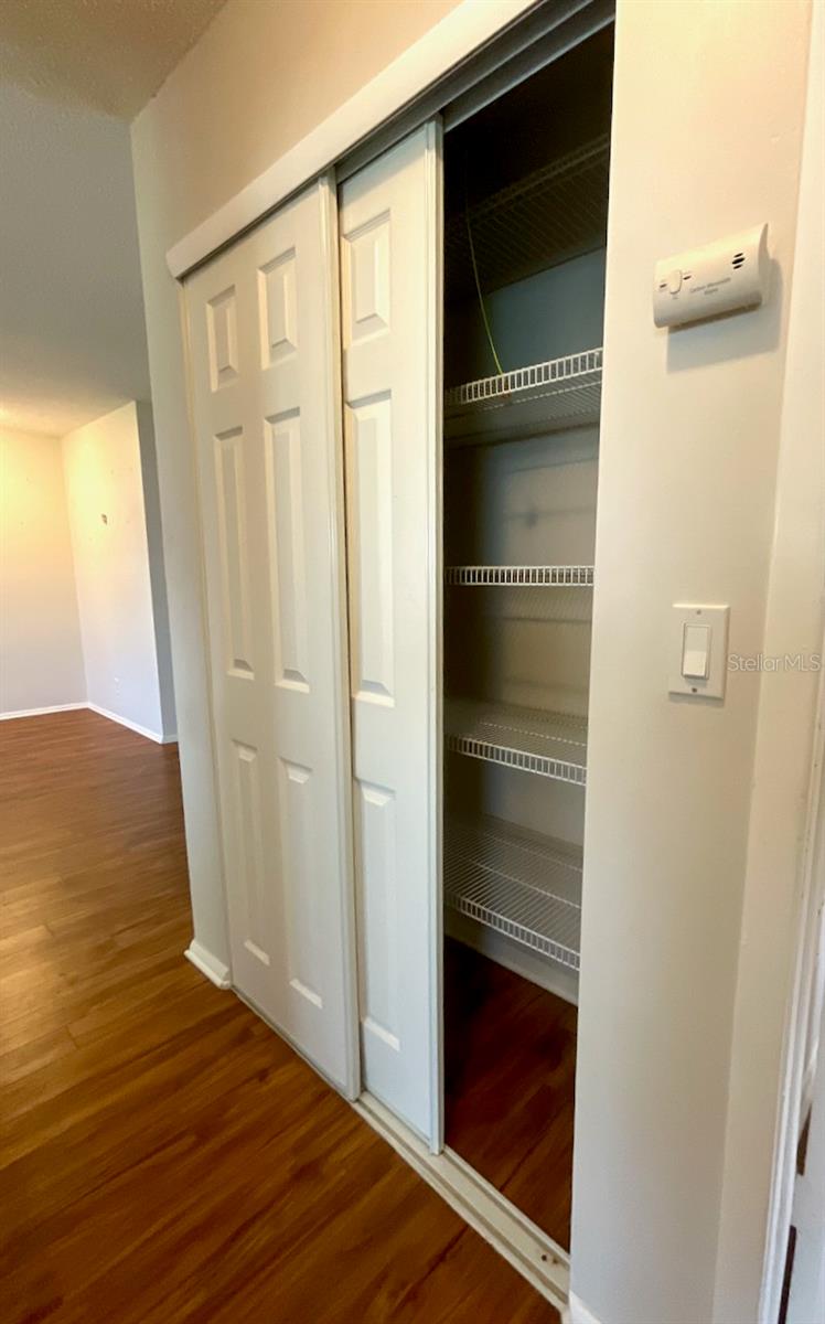 Closet across hall from guest bath