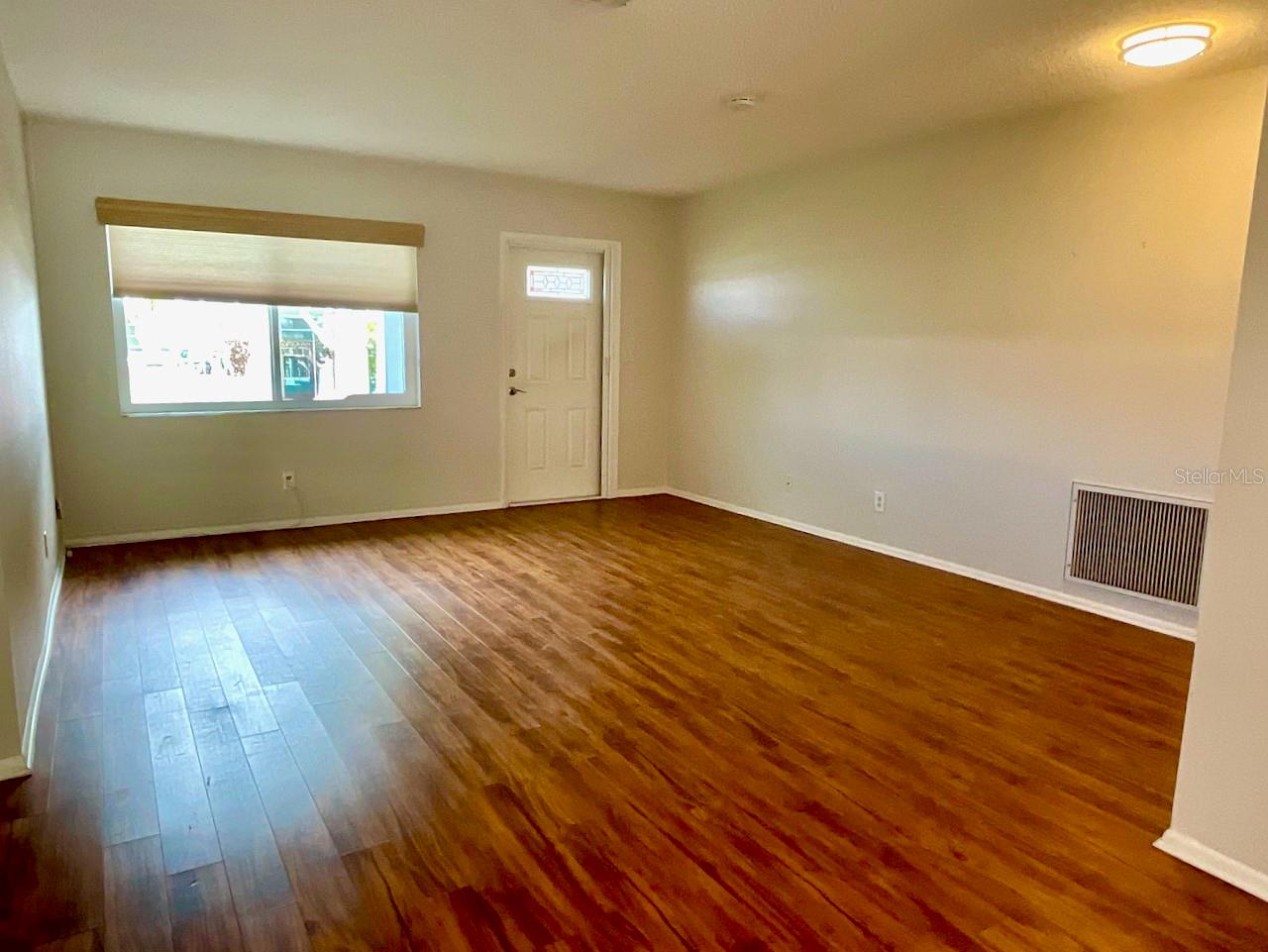 Living room front window and door