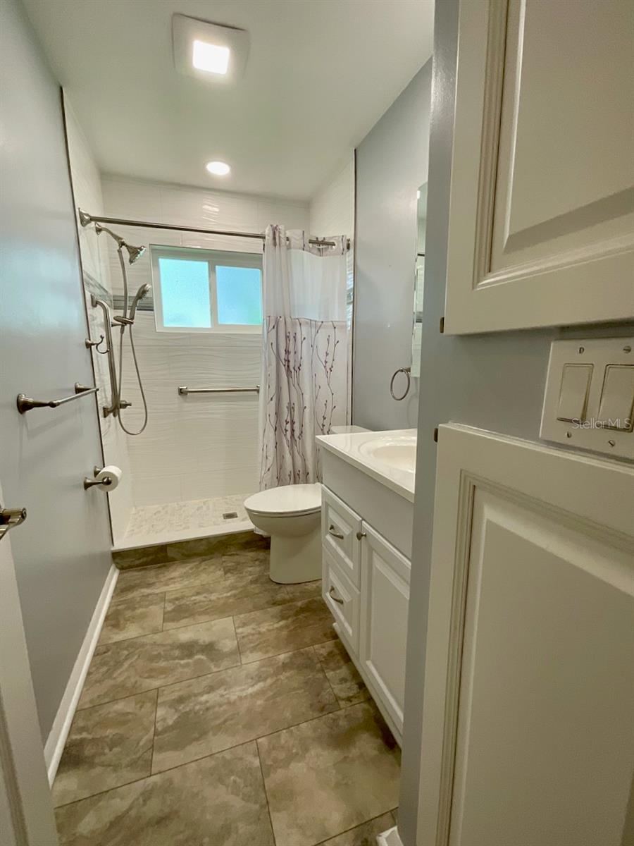 Guest Bathroom completely updated with step-in shower