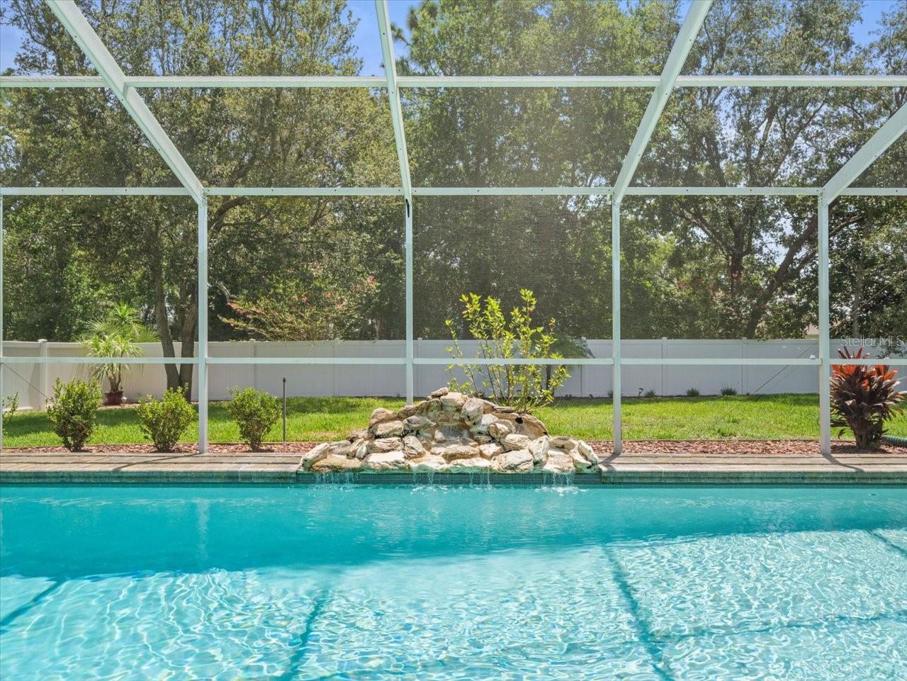 Salt Water Pool with waterfall