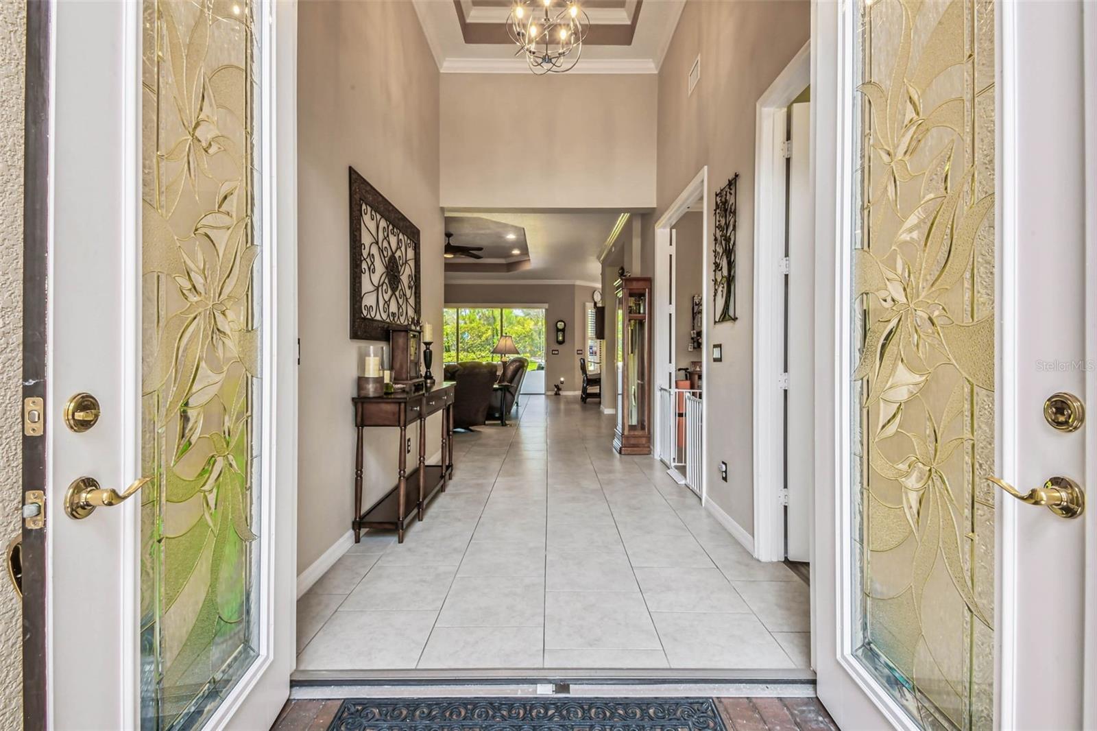 Double door with beveled glass