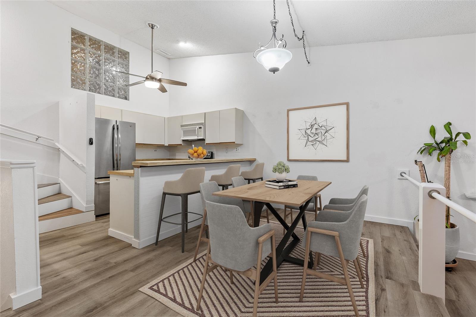 Virtually staged dining area.
