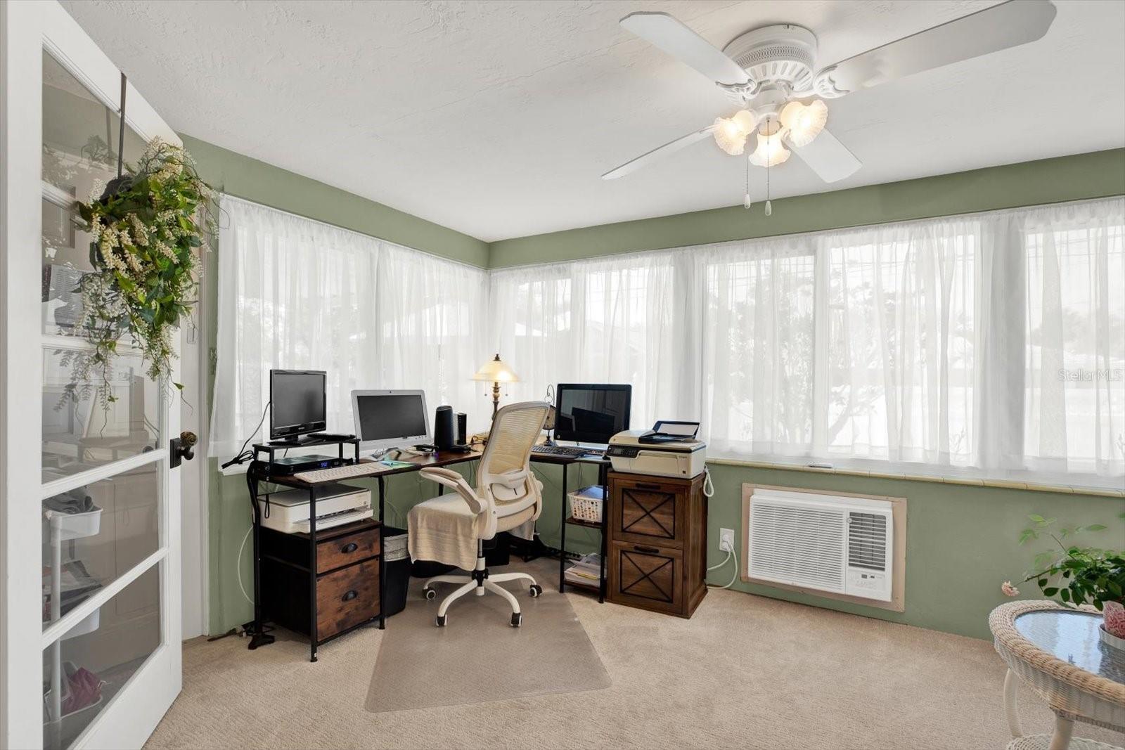 Florida room converted for extra interior living space.