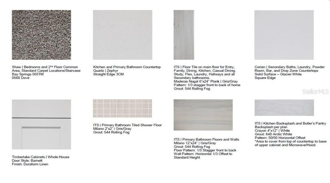 Design Selections.  Home is under construction and selections are subject to change.