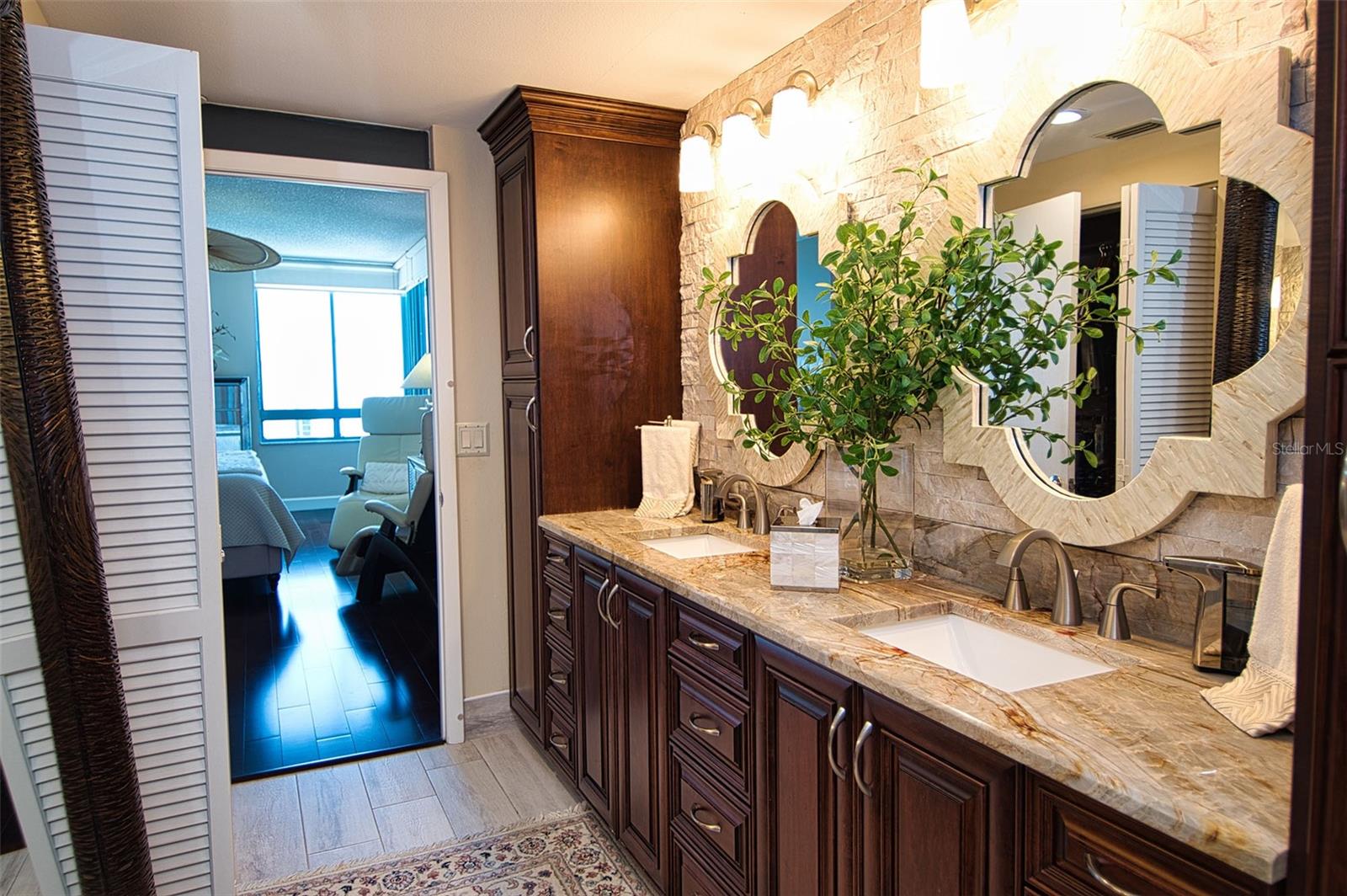 Master Bathroom looking towards primary bedroom