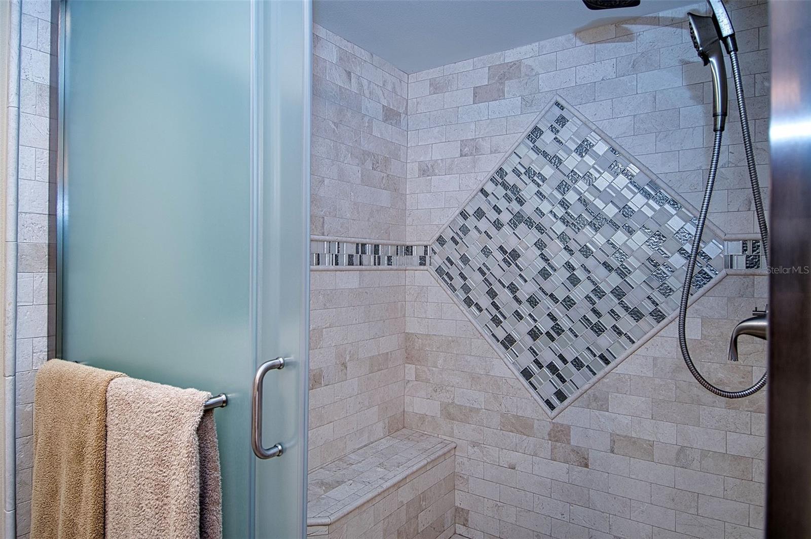 Master bath with bench