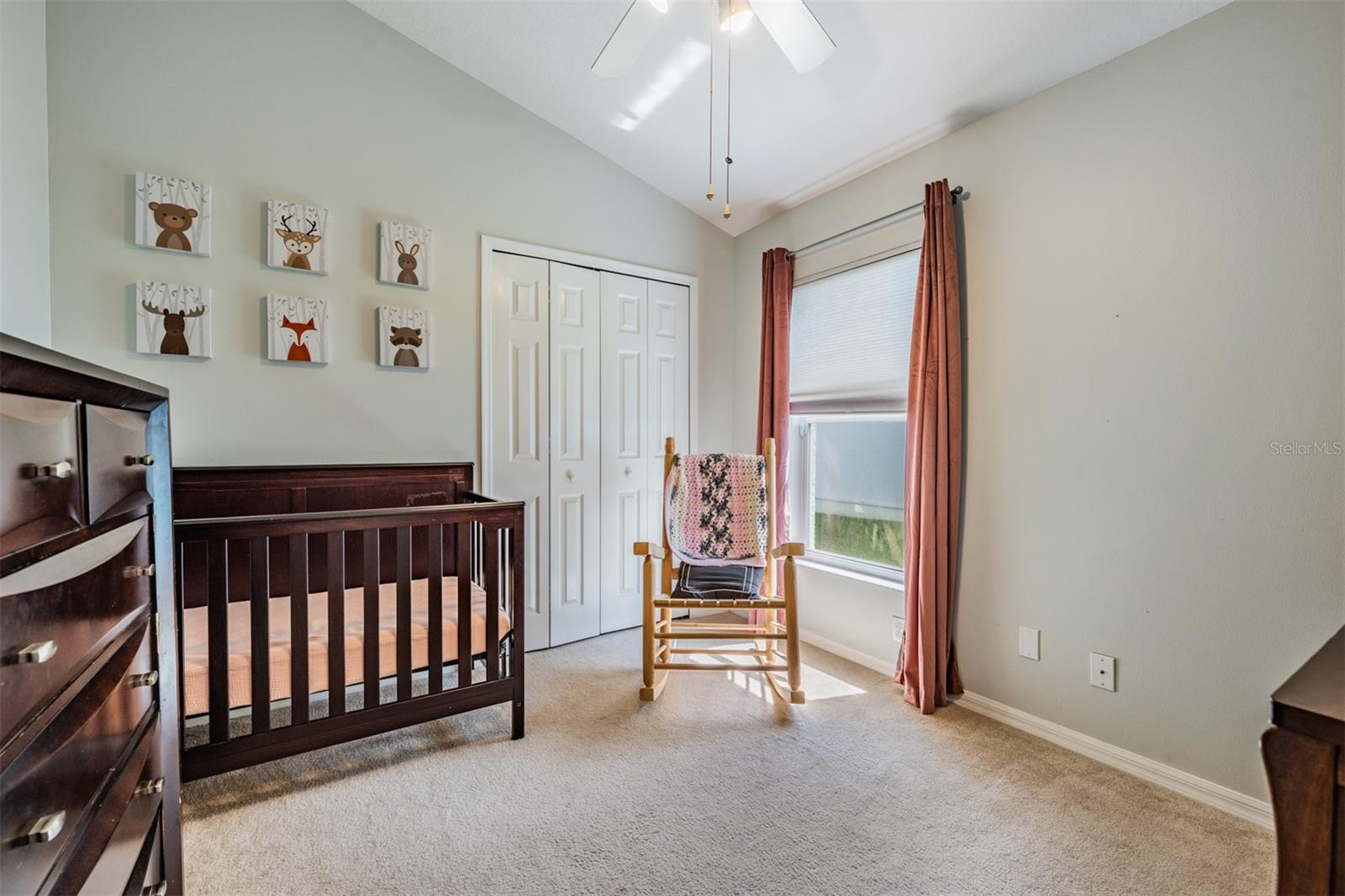 Guest Bedroom, Ceiling Fan with light fixture.