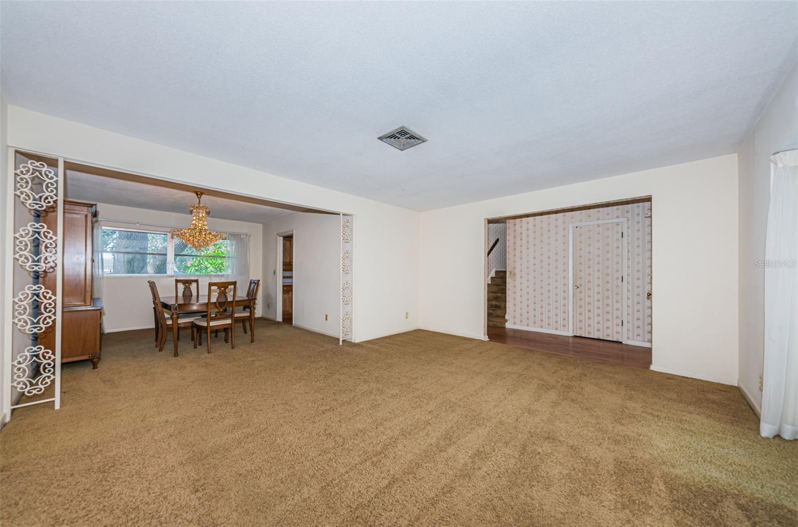 Living room with view to dining room