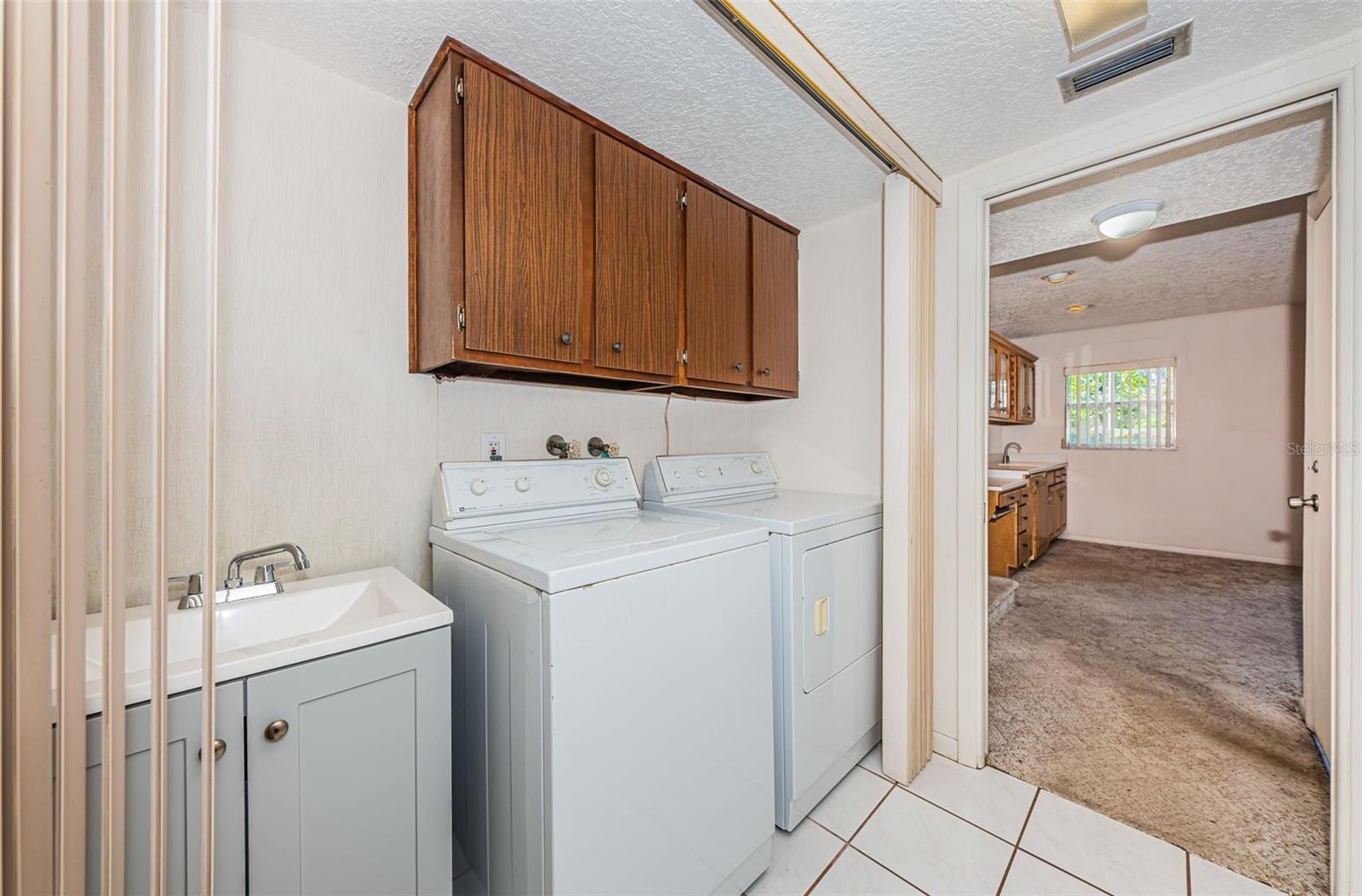 Laundry area off family room