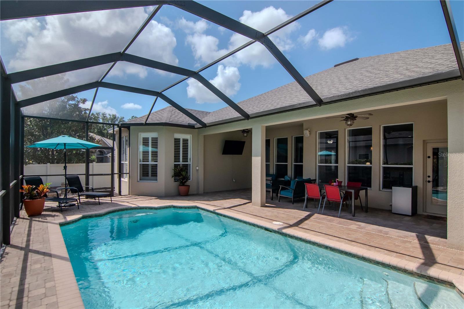 Pool and Cage, Pavered Deck, Covered & Screened Lanai