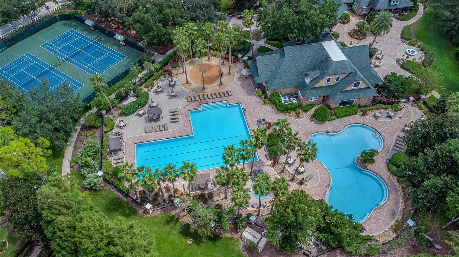 Aerial View of Two Resort Style Pools & Spa at WLP Lodge