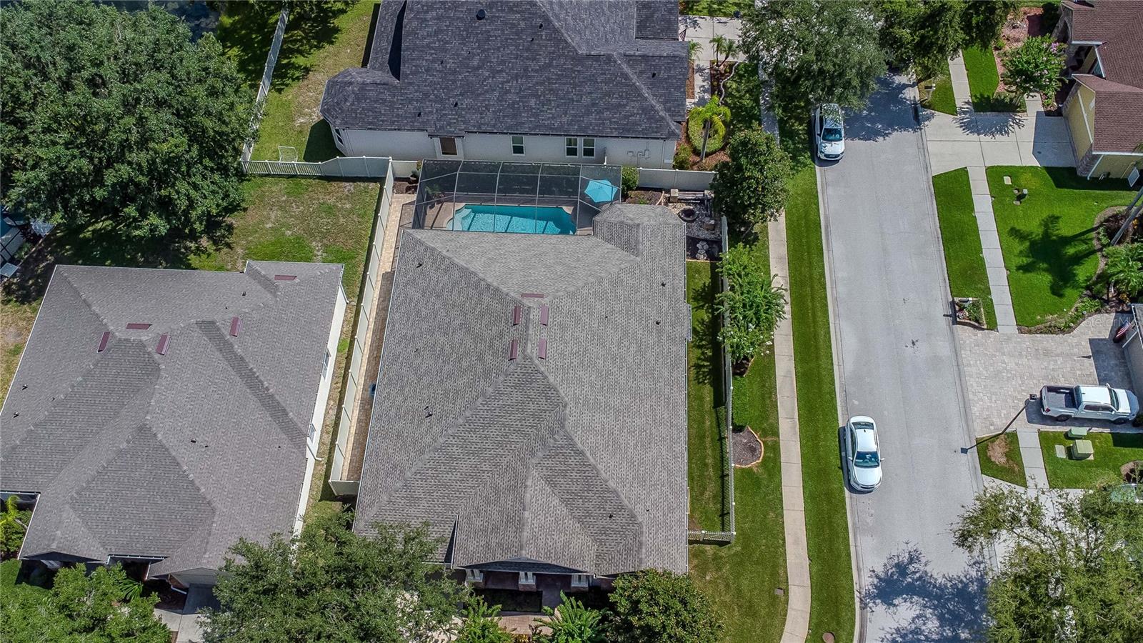 Aerial View of Home & Pool