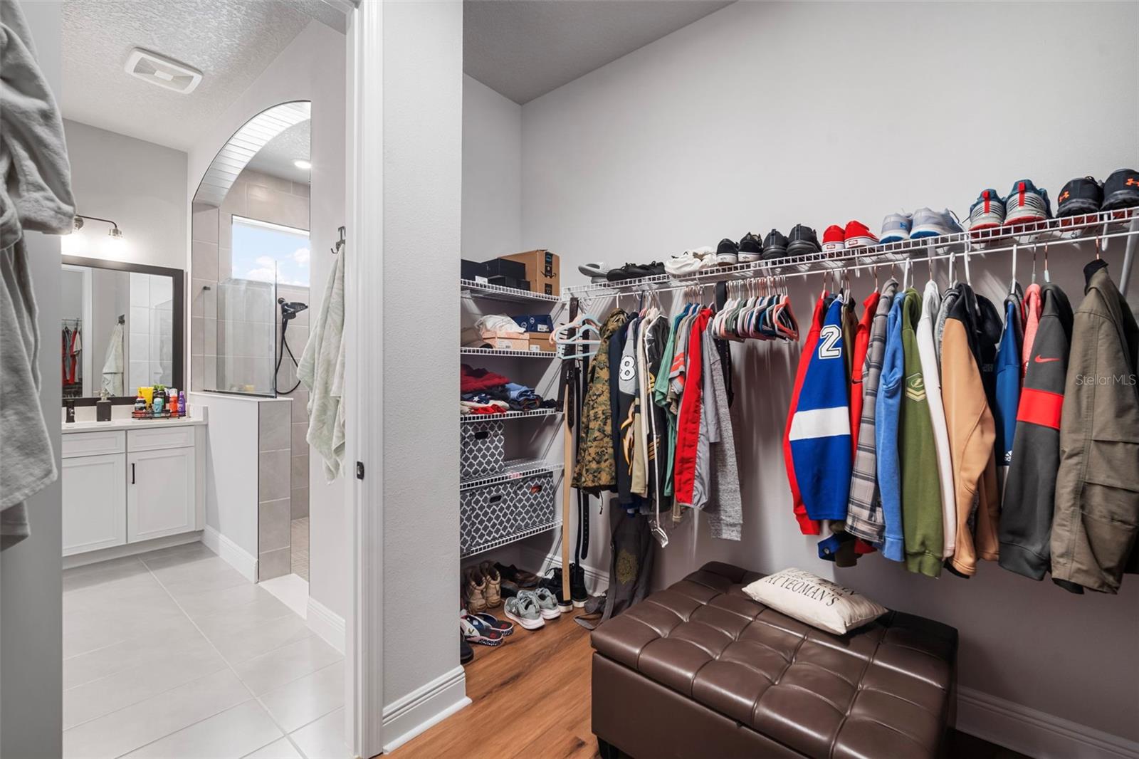 Primary Closet with Luxury Vinyl