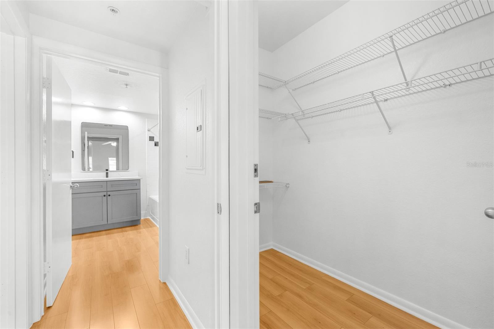 Bathroom and walk in closet picture