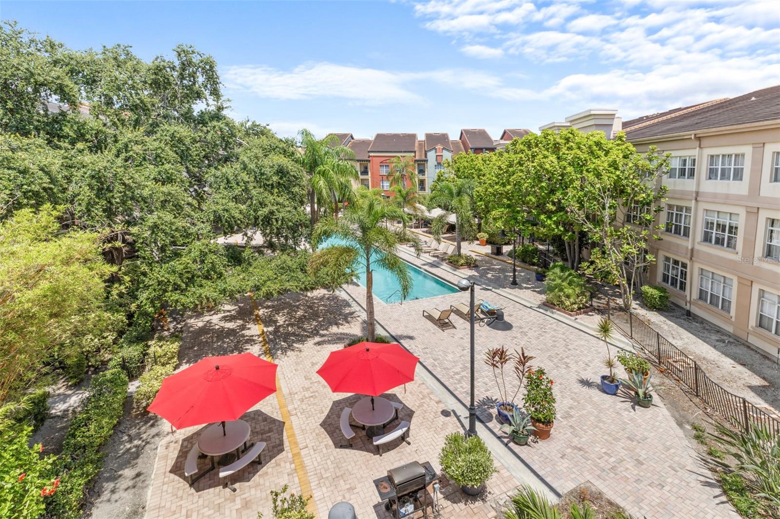 Areal view of the pool from balcony