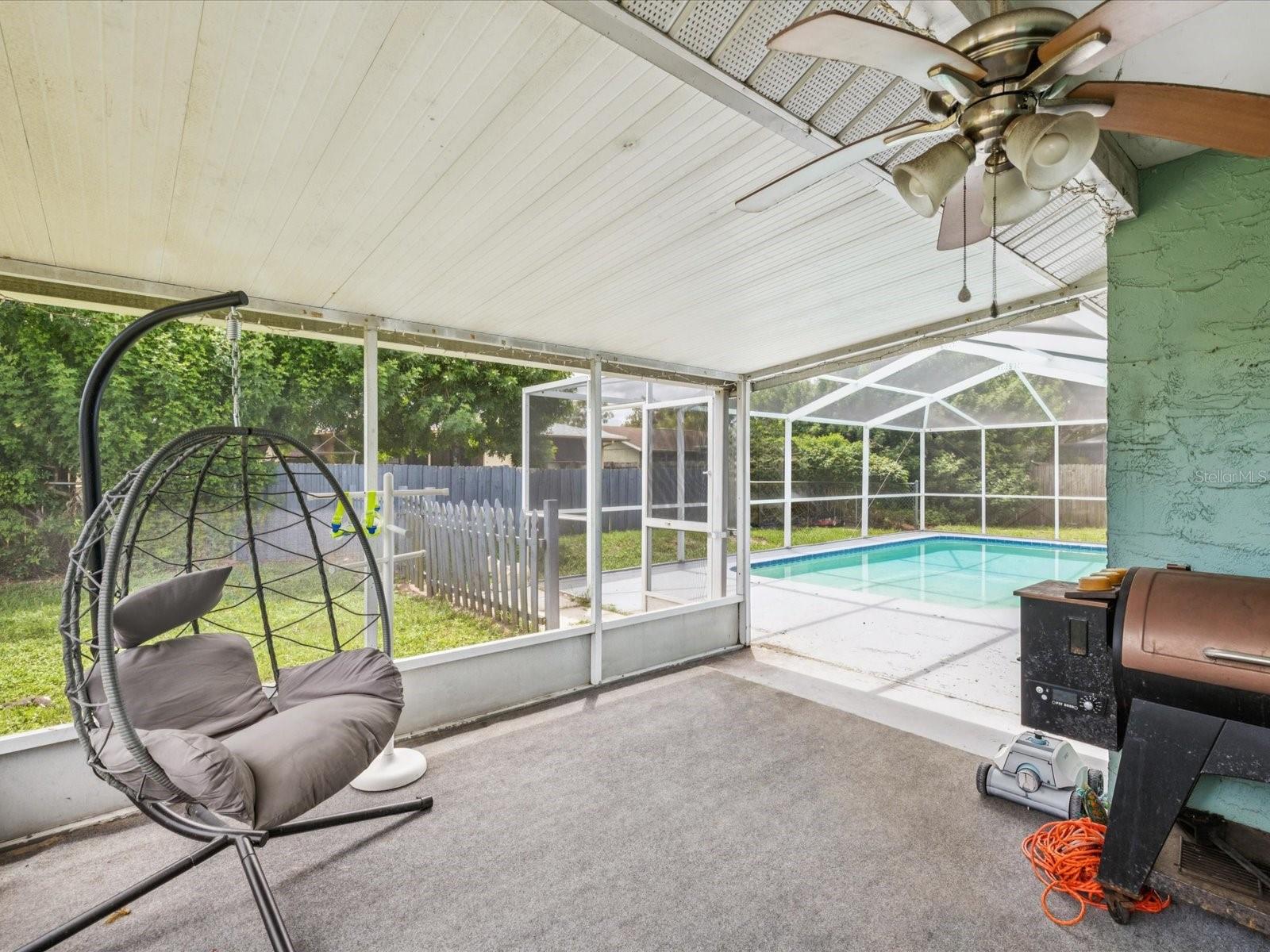 Patio, pool and yard