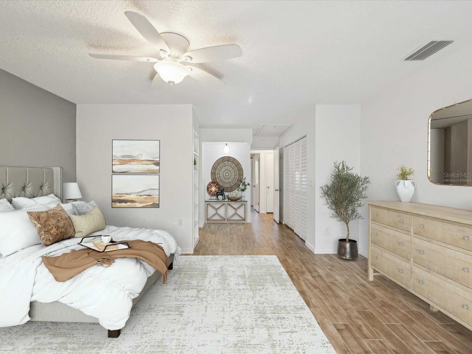 Virtually Staged Primary Bedroom