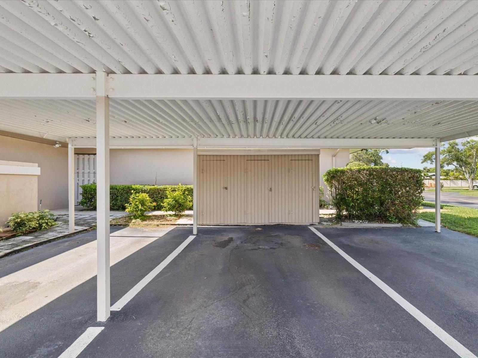 Covered Parking Space And Storage Area