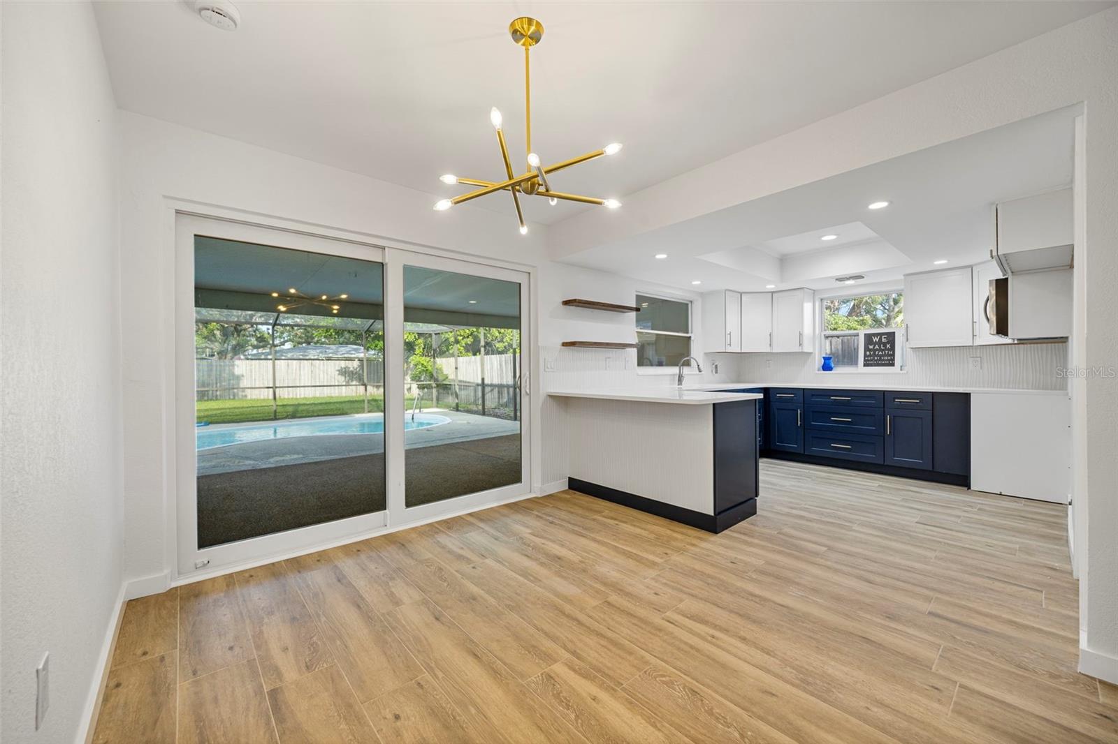 The same tile for the backsplash is on the front of the Penninsula