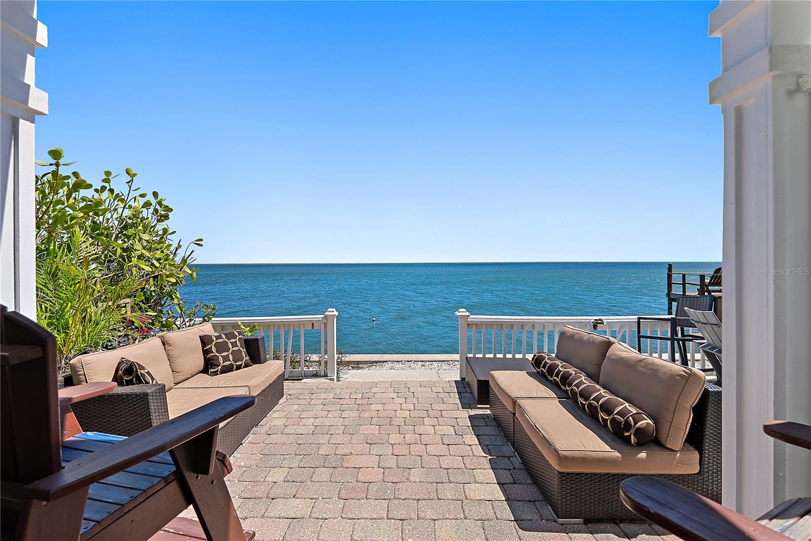 Patio overlooking Tampa Bay open water