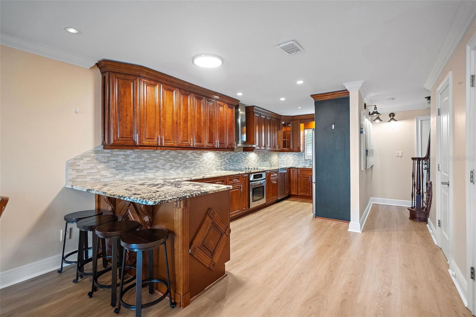 Kitchen with granite countertops