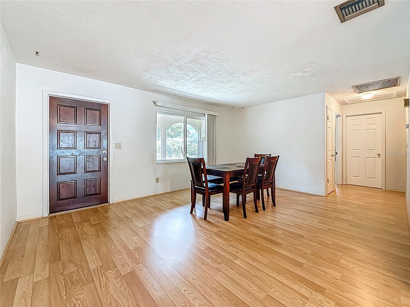 Front door with dining room