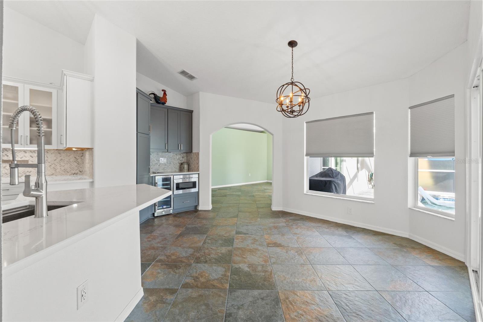 Bar seating at kitchen