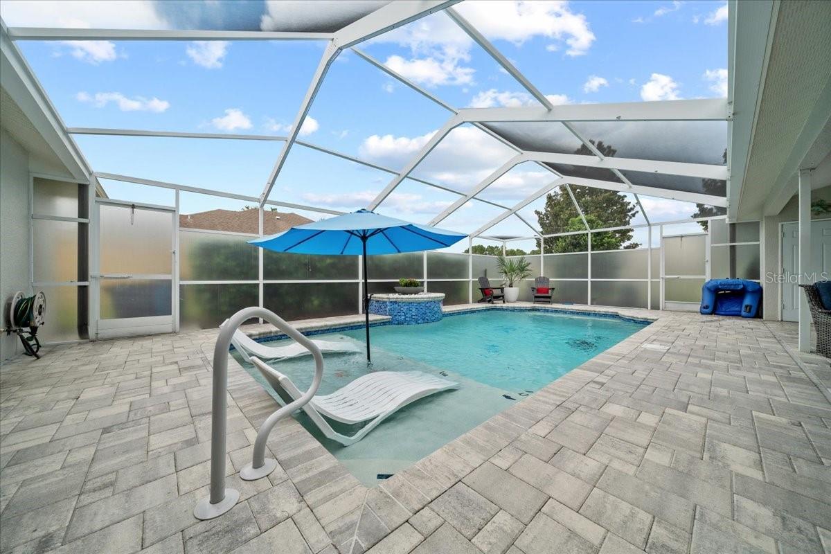 Freshly sealed pavers