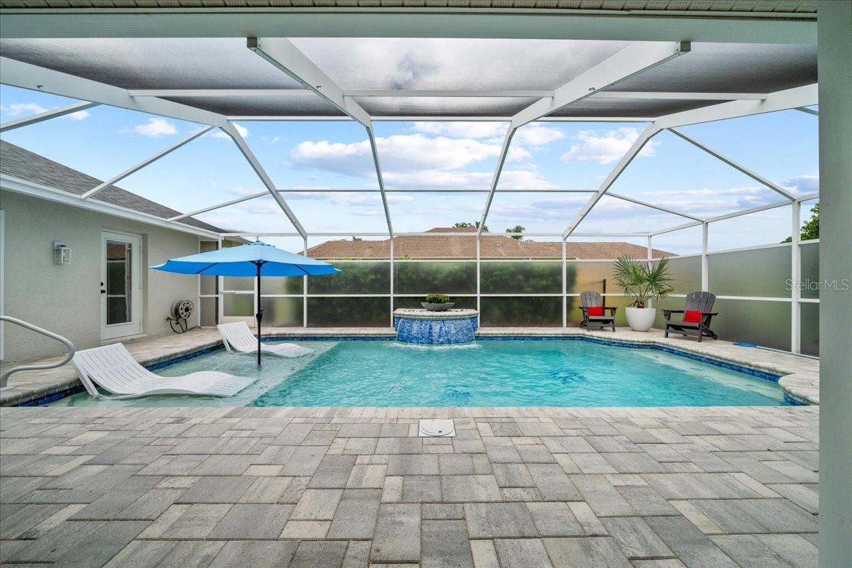 Freshly sealed pavers