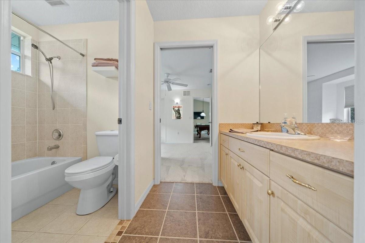 Jack-and-Jill bathroom between bedrooms #2 and #3