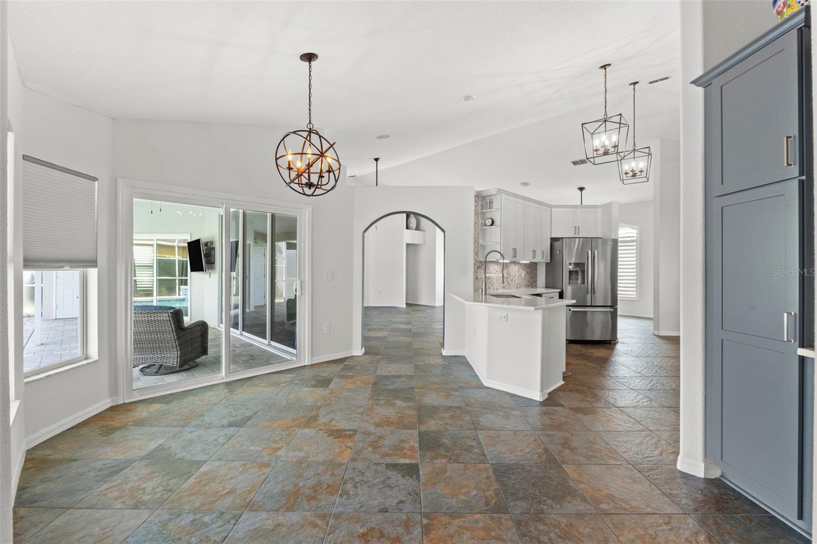 Bar seating at kitchen