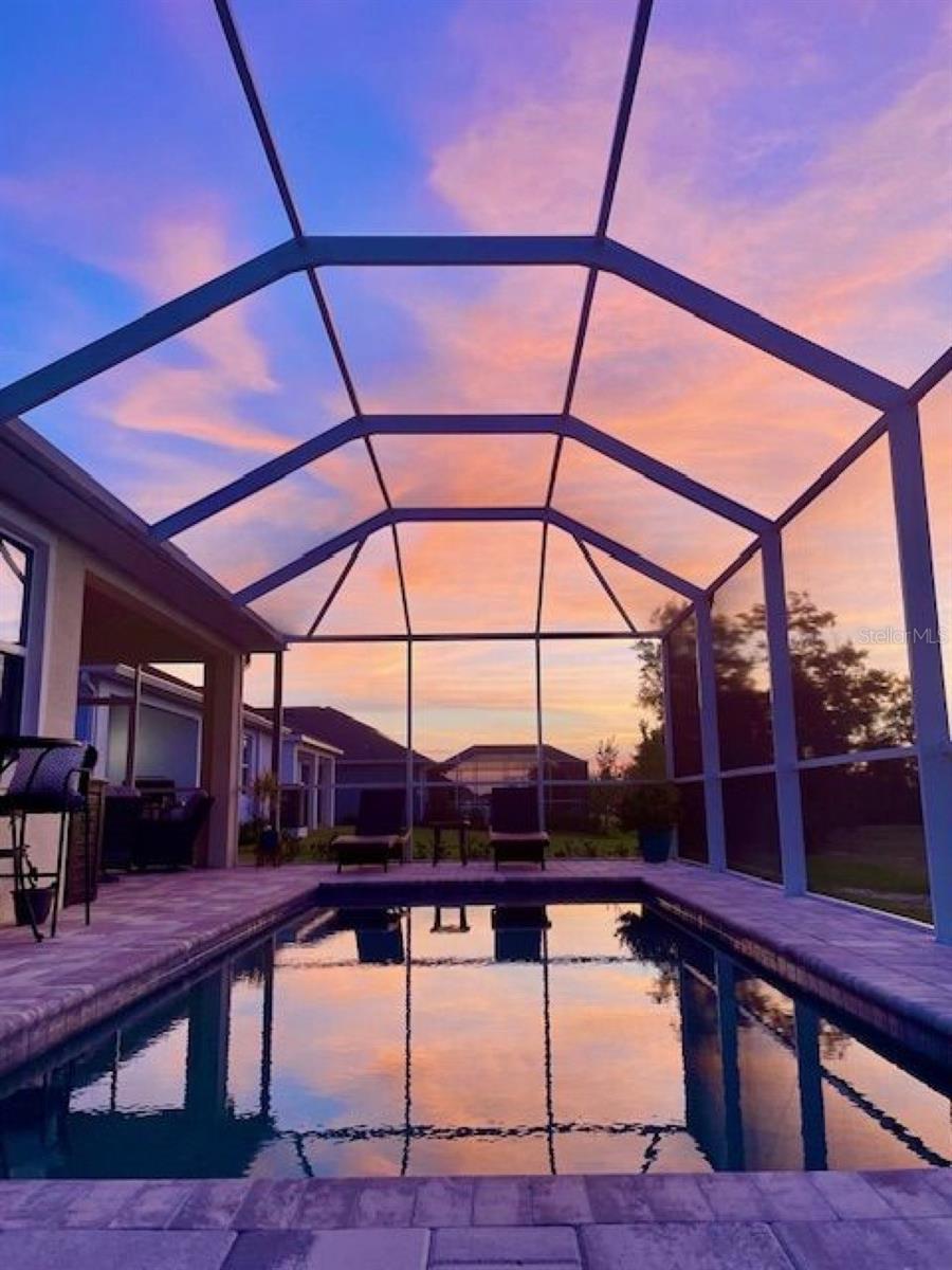Pool at sunset