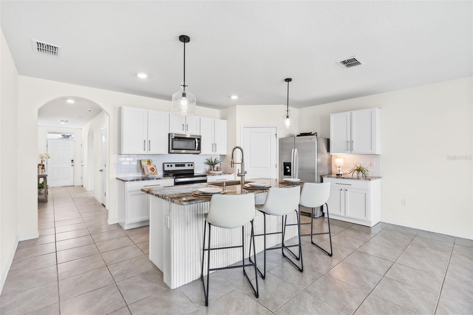 Kitchen Island with Custom Wainscoting